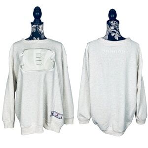 NFL Ultra Game beige Cincinnati Bengals oversized crewneck sweater size XL